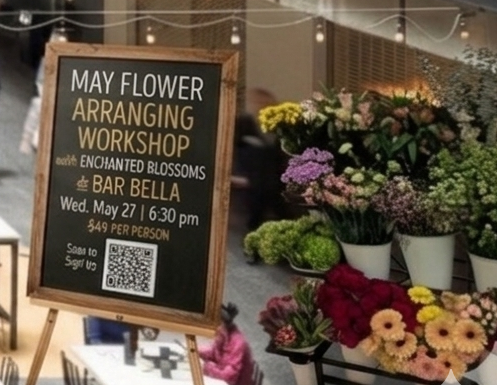 May Flower Arranging Workshop at Bar Bella