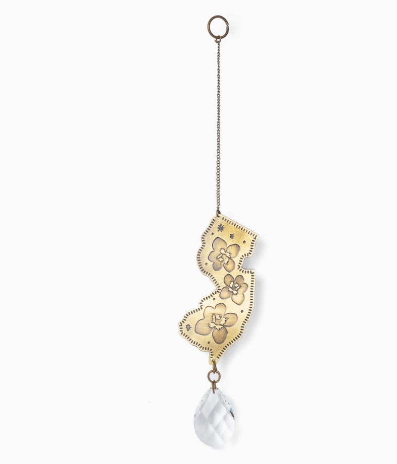 New Jersey State Violet Engraved Suncatcher