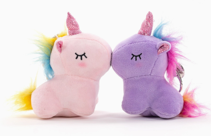 Valentine Magnetic Unicorn Keychain | Kissing Pair Plush 4"