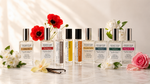 Personal fragrance collection with floral accents