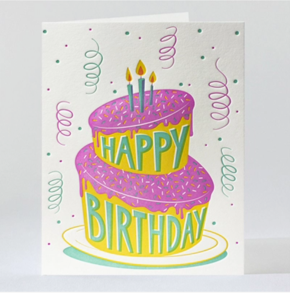 Greeting Card, Happy Birthday Cake Celebration