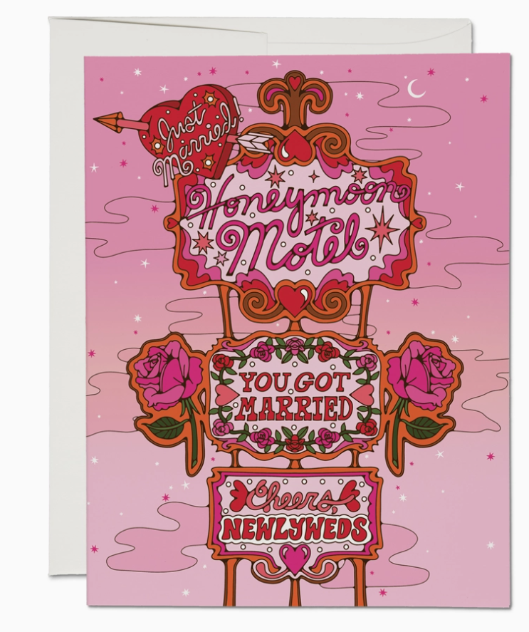 Greeting Card, Wedding, Honeymoon Motel