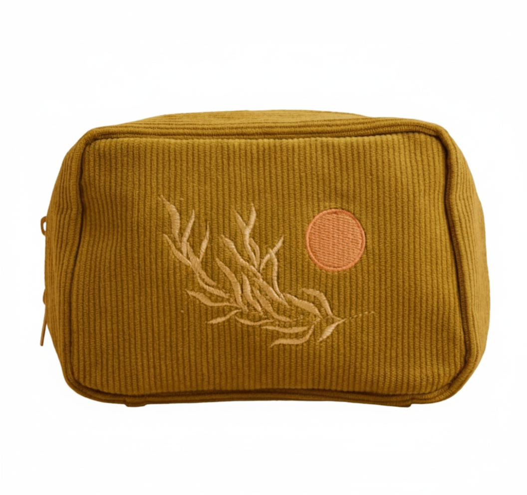 Corduroy Makeup Bag in Olive