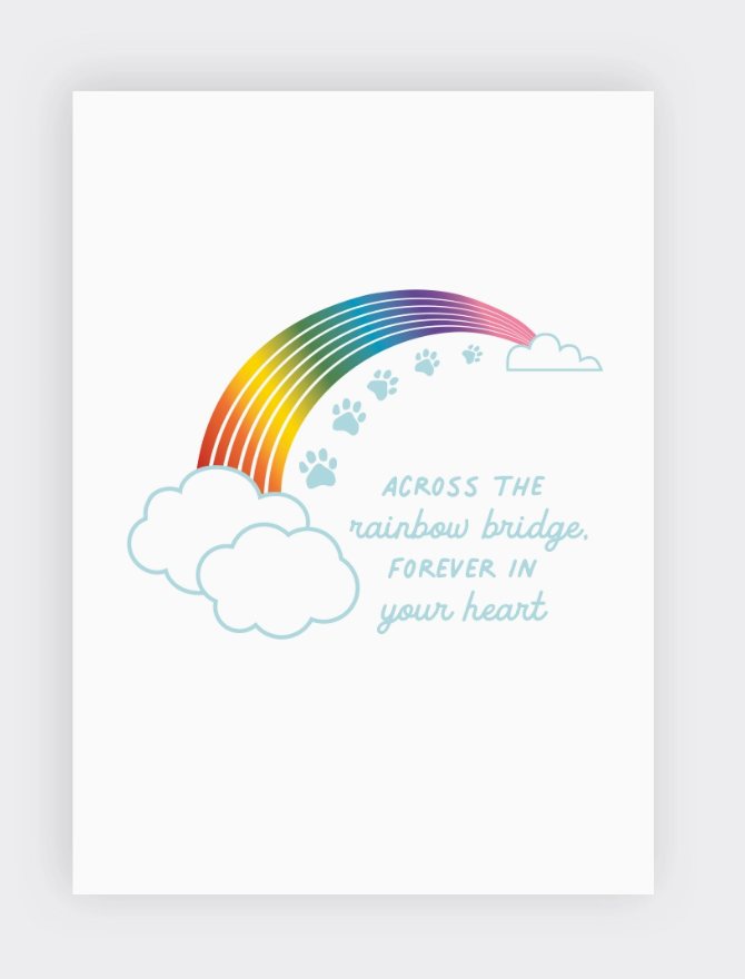 Greeting Card, Pet Loss, Rainbow Bridge